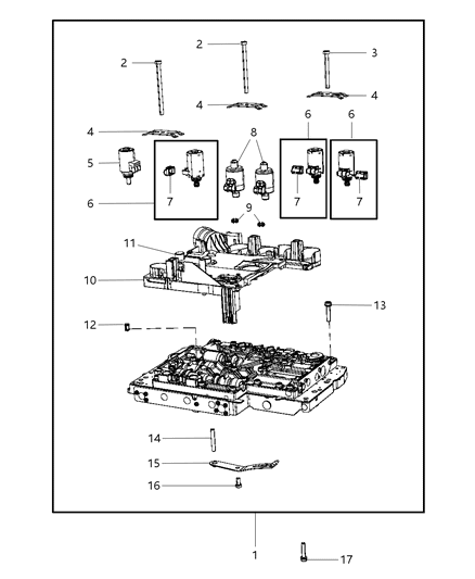 2010 Jeep Commander Valve Body & Related Parts Diagram 2