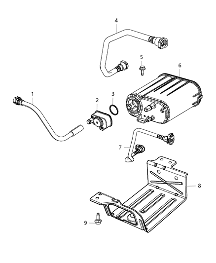 2018 Jeep Wrangler Vapor Canister & Leak Detection Pump Diagram