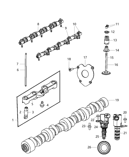 2019 Ram 3500 Camshafts & Valvetrain Diagram