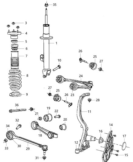 2009 Dodge Charger Shock-Suspension Diagram for 5180744AA
