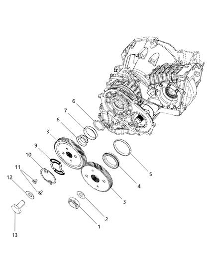 2018 Dodge Journey Transfer & Output Gears Diagram 1