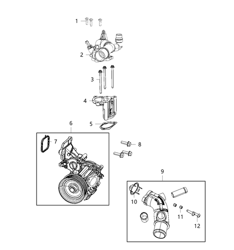 2021 Jeep Wrangler Water Pump & Related Parts Diagram 1