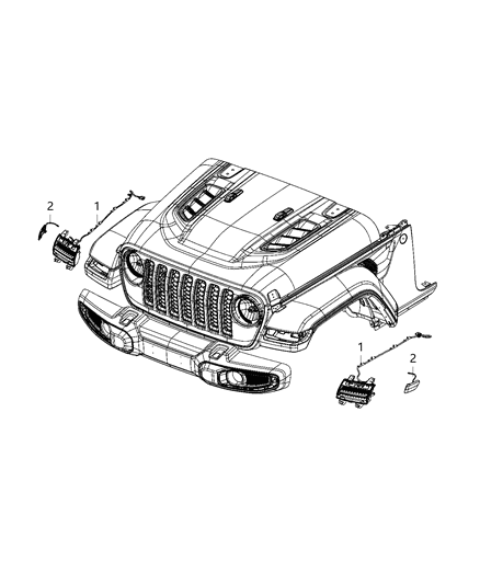 2021 Jeep Gladiator Lamps, Front Diagram 9
