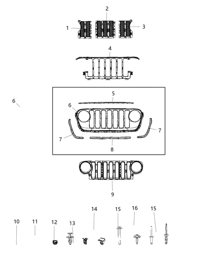 2021 Jeep Wrangler Grille Diagram