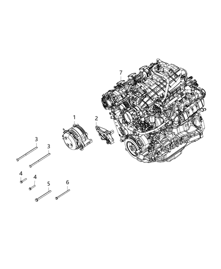 2021 Jeep Gladiator Generator/Alternator & Related Parts Diagram 1