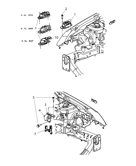 2007 Chrysler Sebring Bracket-Engine Mount Diagram for 68021969AA