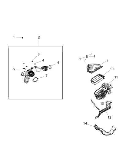 2021 Jeep Gladiator Air Cleaner Diagram 2