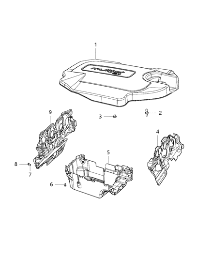 2020 Jeep Renegade Engine Cover & Related Parts Diagram 5