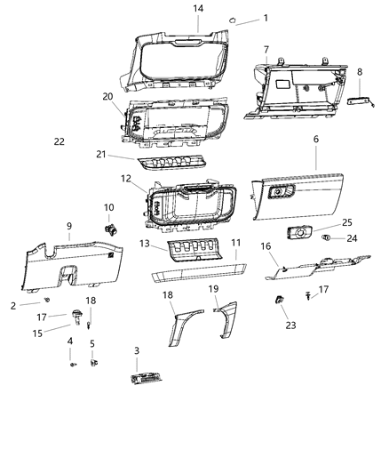 2020 Ram 5500 Instrument Panel, Lower Diagram