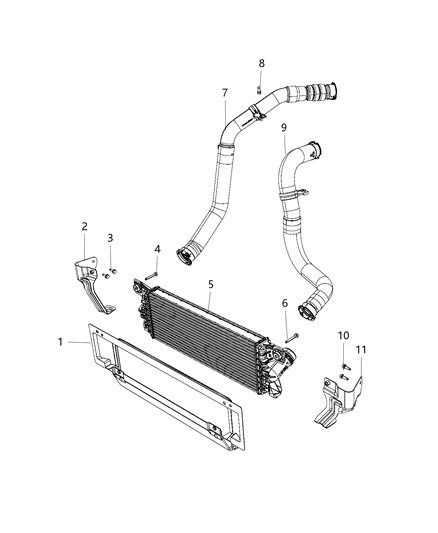 2021 Ram 1500 Bracket-Charged Air Cooler Diagram for 68269592AA