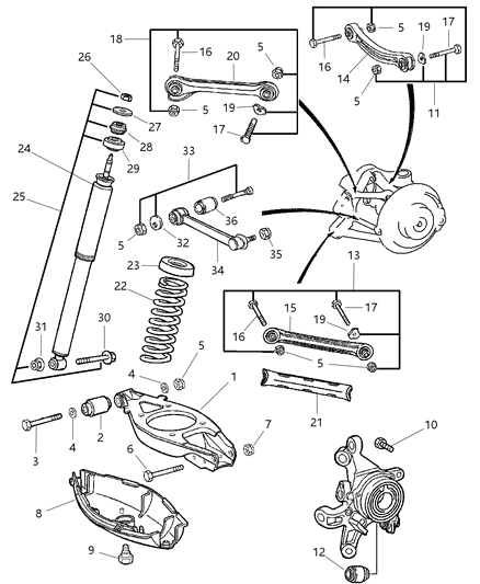 2004 Chrysler Crossfire Bolt-Control Arm Cam Diagram for 5099812AA