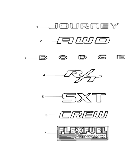 Nameplates - Emblem & Medallions - 2013 Dodge Journey