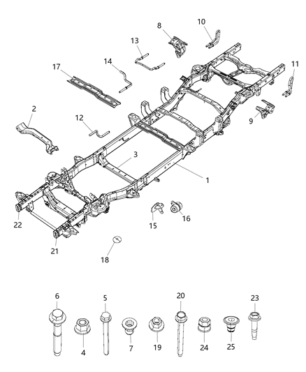 2019 Ram 1500 Frame-Chassis Diagram for 68268080AE