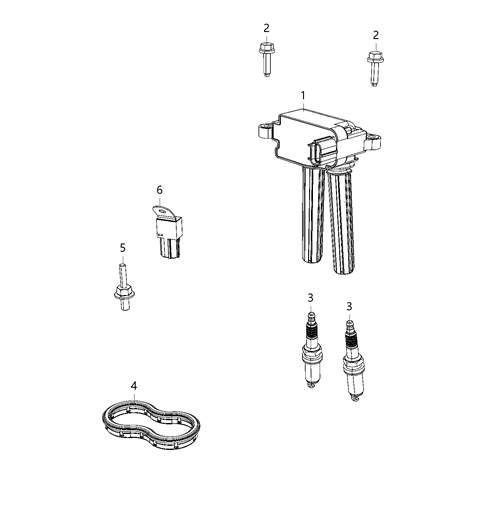 2021 Dodge Durango Spark Plugs, Ignition Wires, Ignition Coil And Capacitors Diagram 3