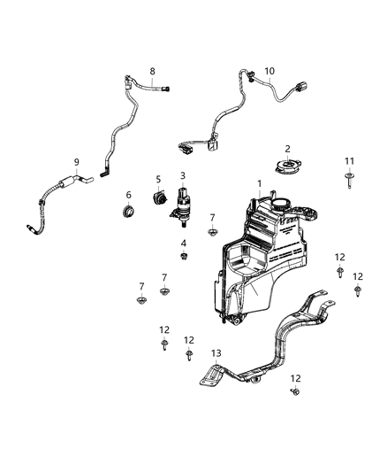 2021 Jeep Gladiator Reservoir, Windshield Washer Diagram 4