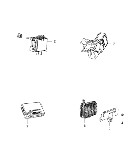 2020 Jeep Renegade Modules, Instrument Panel And Overhead Diagram