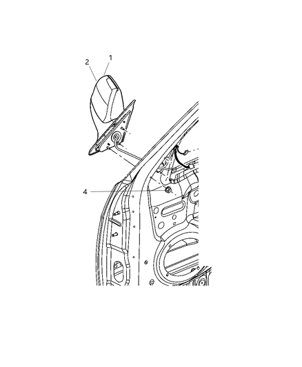 2008 Jeep Grand Cherokee Driver Side Mirror Outside Rear View Diagram for 55156455AE