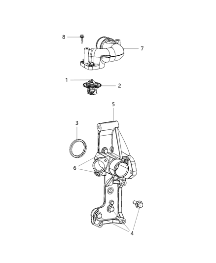 2020 Ram 3500 Thermostat & Related Parts Diagram 2