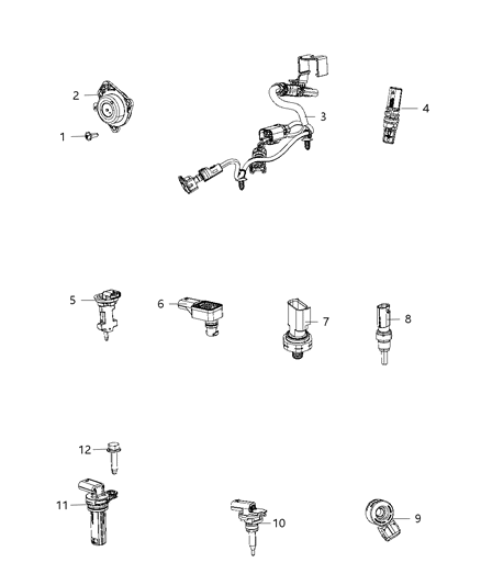 2019 Dodge Durango Sensors, Engine Diagram 1