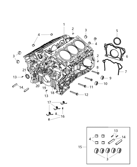 2021 Jeep Wrangler Cylinder Block And Hardware Diagram 4