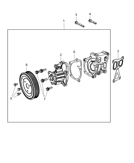 2016 Jeep Renegade Water Pump & Related Parts Diagram 3