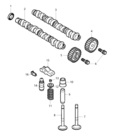 2017 Dodge Journey Camshafts & Valvetrain Diagram 1