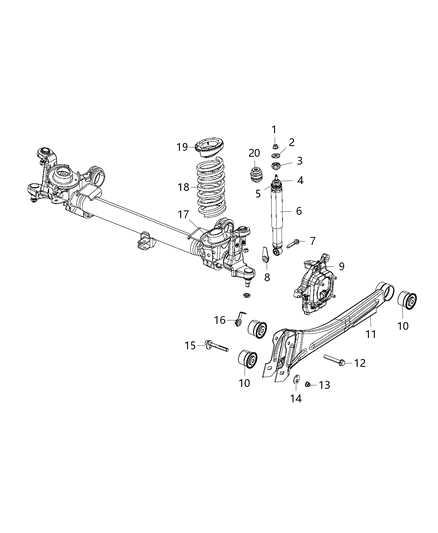 2020 Ram 3500 Suspension - Front, Springs, Shocks, Control Arms Diagram 2