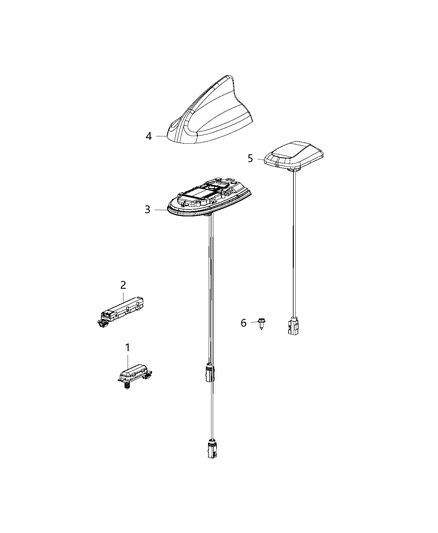 2016 Dodge Charger Antenna-Cable & Base Assembly Diagram for 68276410AA