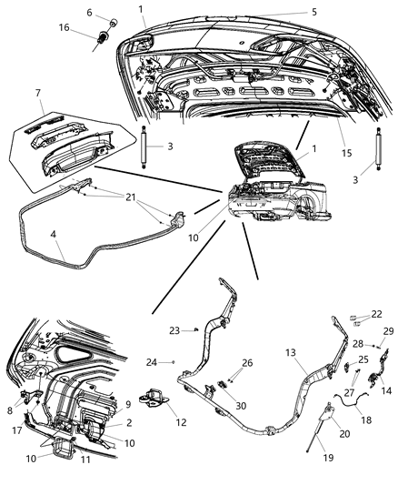 2011 Chrysler 200 Latch-DECKLID Diagram for 4389468AG