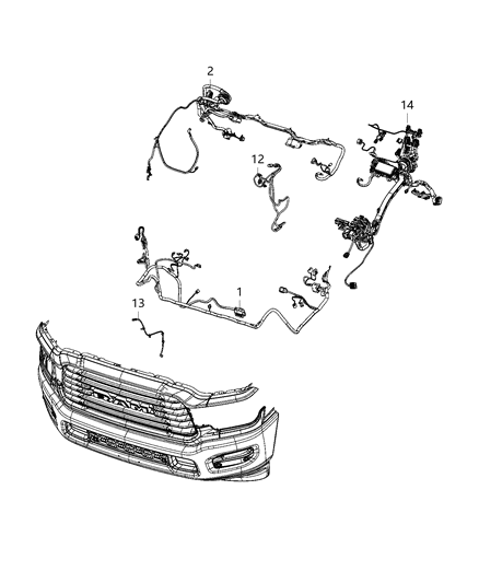 2020 Ram 2500 Front End Module Diagram for 52112588AE