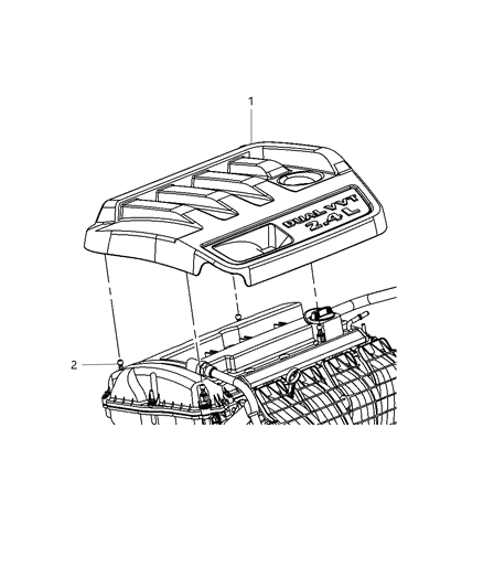 2018 Dodge Journey Engine Cover & Related Parts Diagram 1