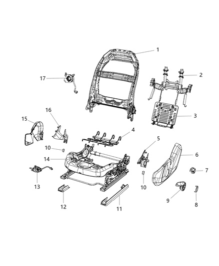 2017 Chrysler 200 ADJUSTER-Manual Seat Diagram for 68145467AD