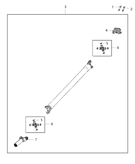 2020 Ram 3500 Drive Shaft, Rear Diagram 1