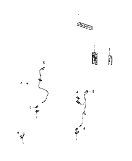 2018 Dodge Journey Lamps, Interior Diagram 1