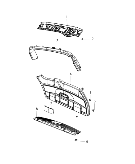 2020 Dodge Grand Caravan Liftgate Trim Panels And Scuff Plate Diagram