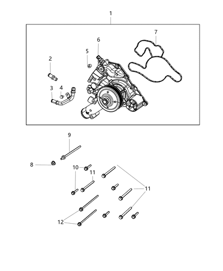 2018 Ram 1500 Water Pump & Related Parts Diagram 1