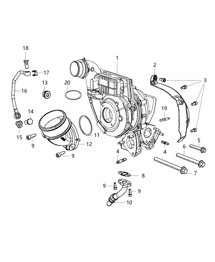 2018 Ram 1500 Turbocharger And Oil Lines / Hoses Diagram