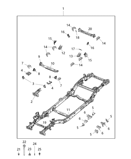 2019 Jeep Wrangler Bracket-Engine Support Diagram for 68417581AA