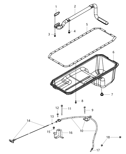 2020 Ram 3500 Engine Oil Pan & Engine Oil Level Indicator & Related Parts Diagram 2