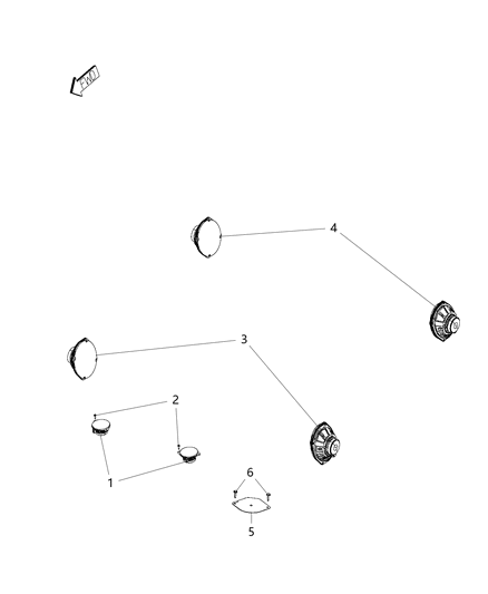 2018 Jeep Cherokee Standard 6-Base Speaker System Diagram