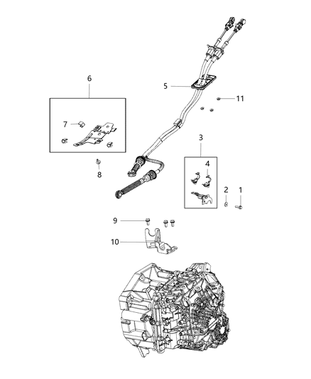 2018 Jeep Renegade Gear Shift Cable And Bracket Diagram 2