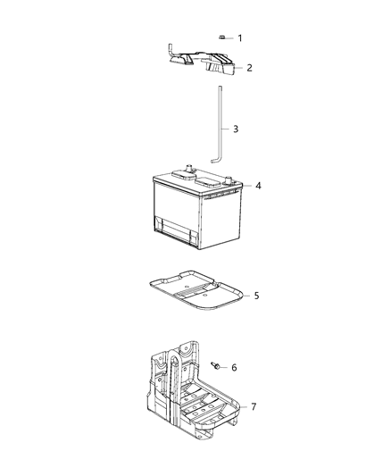 2020 Dodge Journey Tray And Support, Battery Diagram