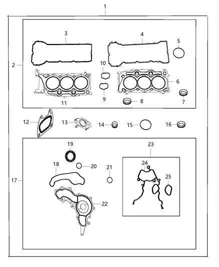 2020 Chrysler Pacifica Engine Gasket/Install Kits Diagram 2