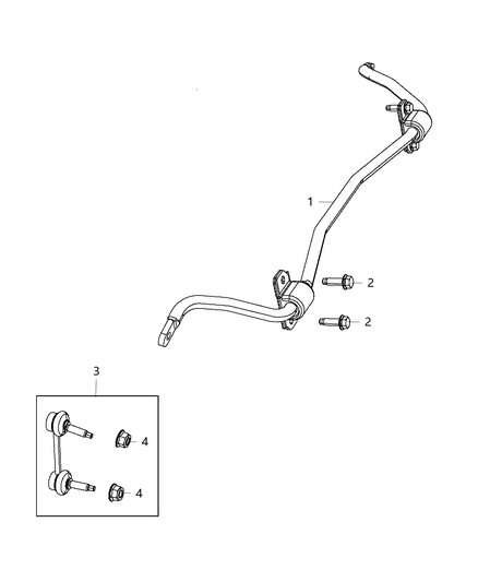 2021 Dodge Durango Stabilizer Bar - Rear Diagram