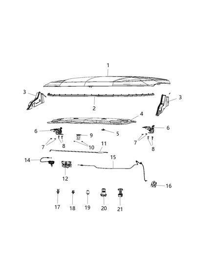 2020 Jeep Compass MUCKET-Fender To COWL Diagram for 68242142AA