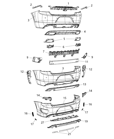 2016 Dodge Charger Bracket-FASCIA Diagram for 68280726AA