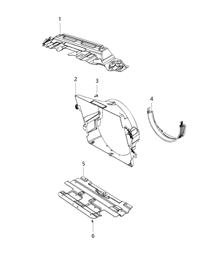 2020 Ram 1500 Radiator Seals, Shields, & Baffles Diagram