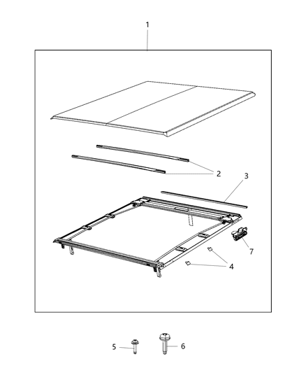 2021 Jeep Gladiator Tonneau Cover Diagram