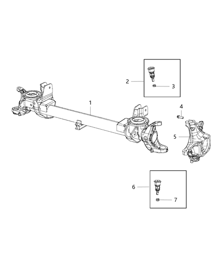 2020 Ram 2500 Axle Assembly, Front Diagram 1