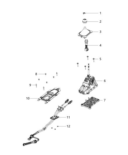 2018 Jeep Renegade Gear Shift Lever , Boot & Knob Diagram 2